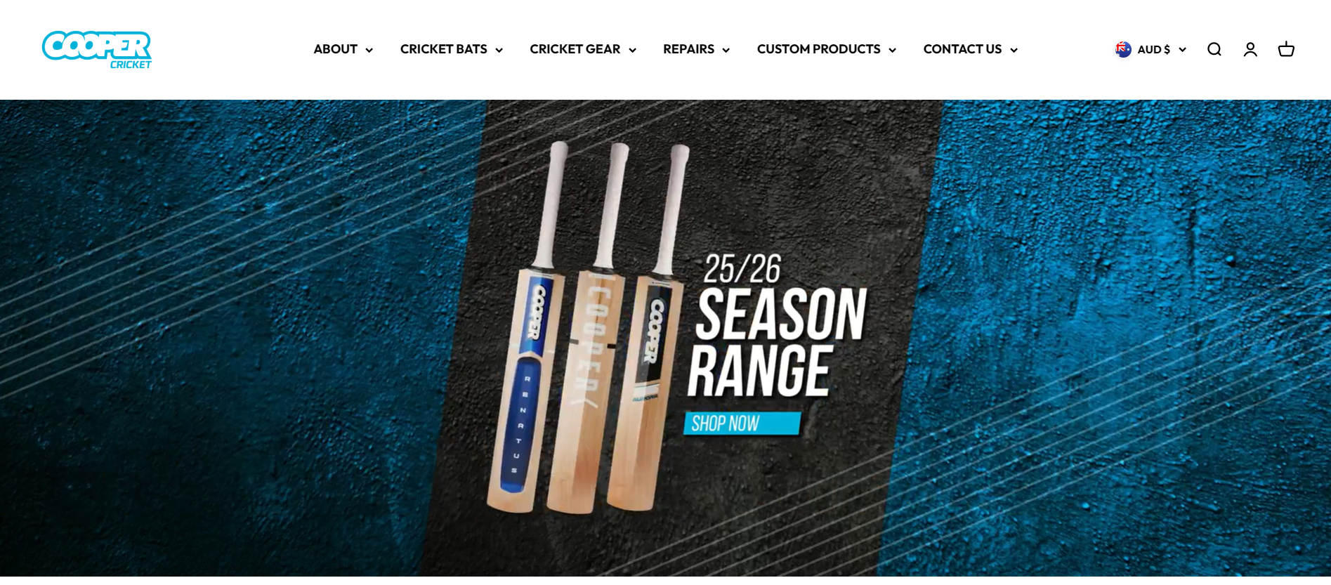 Cooper Cricket Shopify Store screenshot